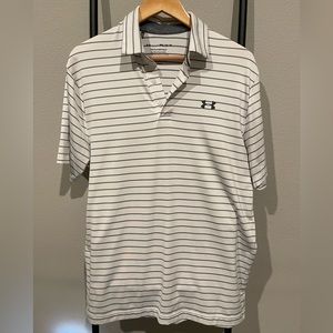 White/Gray Under Armour Playoff Polo 2.0 Size Medium